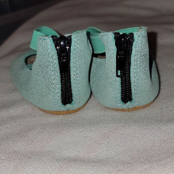 MONKEY FEET Baby Girl Soft Sole Ballerina Style Leather Moccasins 6-12 months - Picture 3 of 7